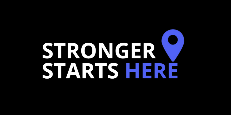 The "Stronger Starts Here" campaign logo lockup.